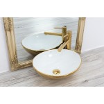 Накладной умывальник Rea Sofia Gold/White